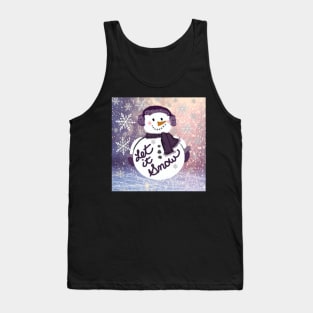 Snowman Christmas Let It Snow Graphic Art Design: Purple Winter Snow Scene Gifts Tank Top